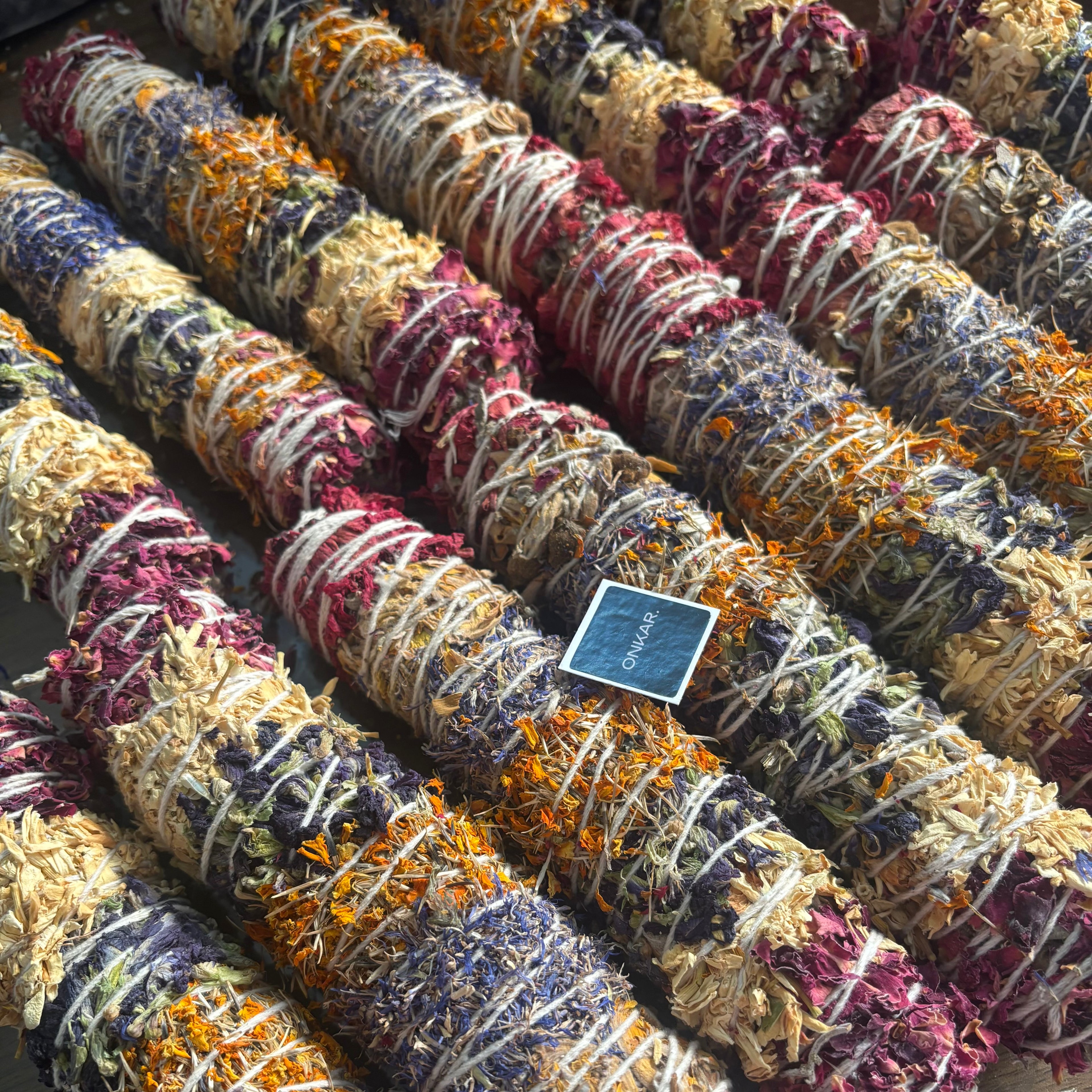 Seven Chakra Floral Sage Smudge Stick | Believed to Support Energy Balance, Spiritual Alignment & Gentle Space Cleansing
