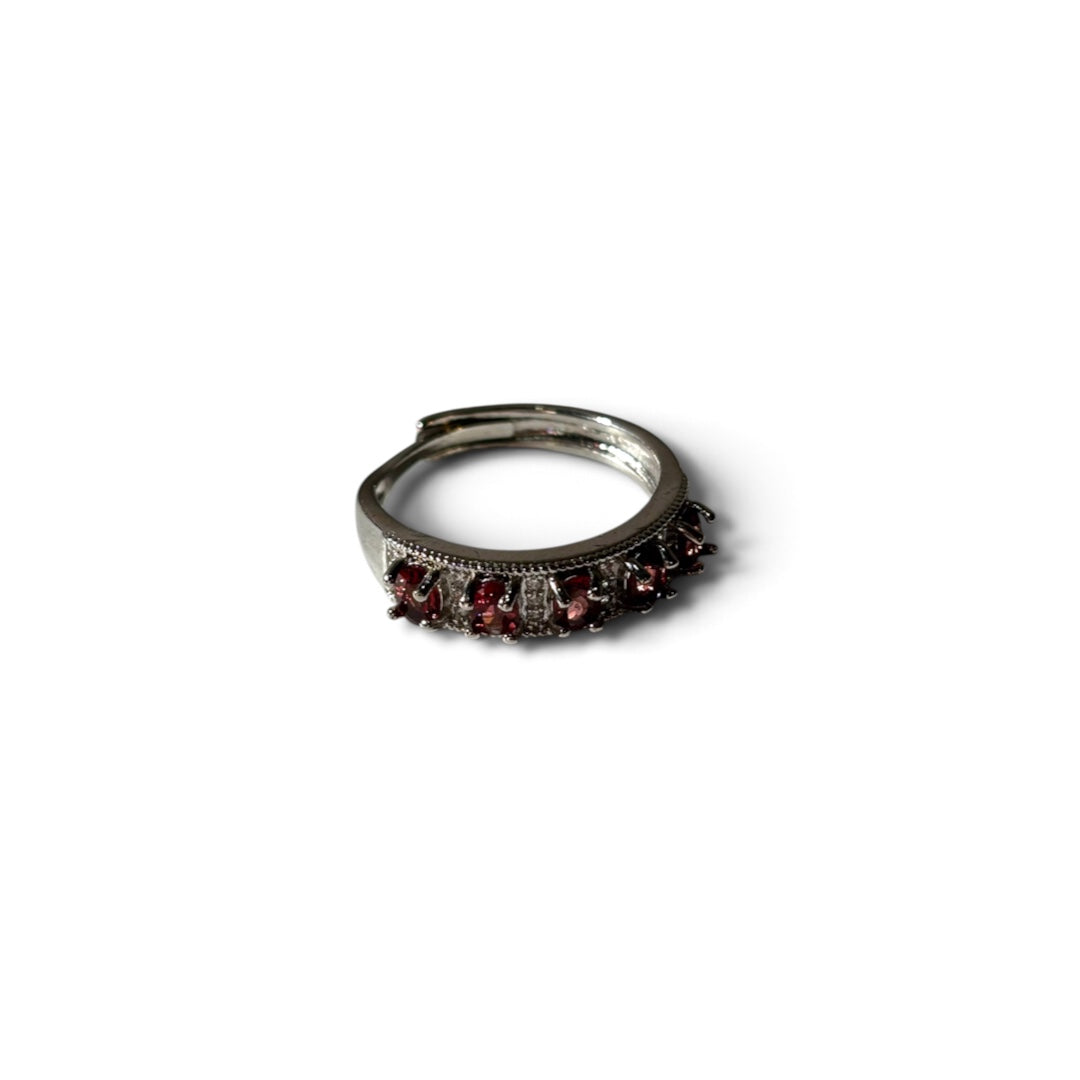 Garnet Ring - Natural Stone & Ad Adjustable Anti tarnish | Power