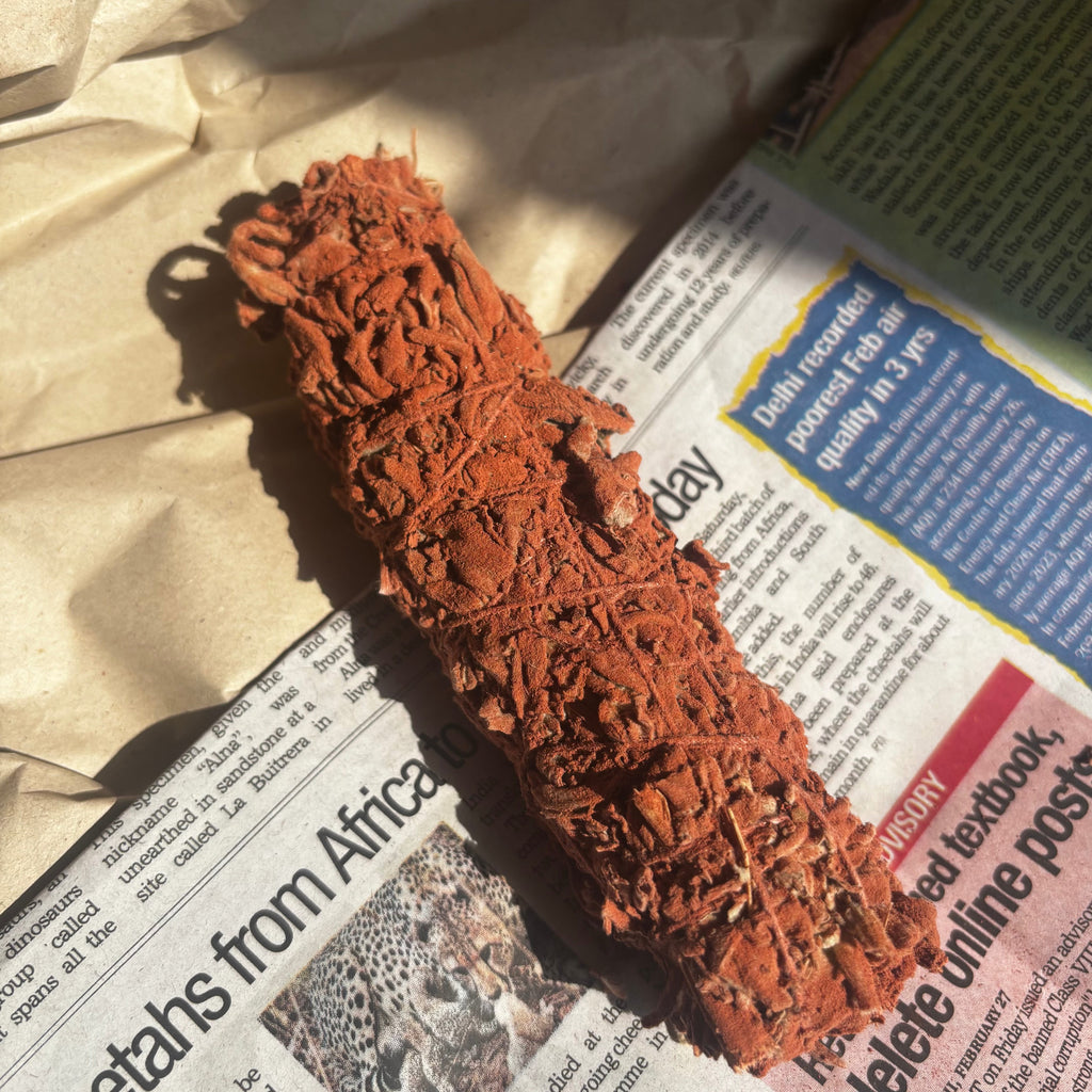 Red Dyed Sage Smudge Stick | Decorative Smudging Stick