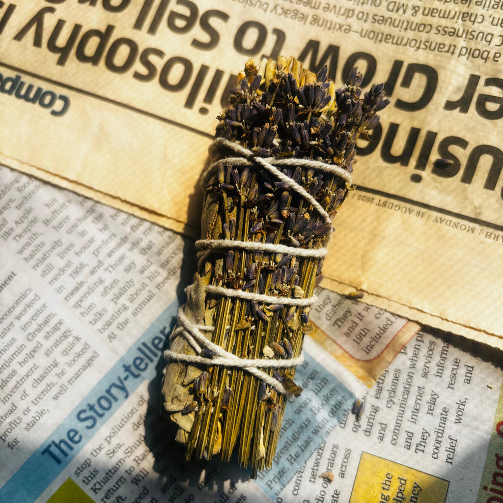 Lavender White California Sage Smudge Stick | Believed to Cleanse Spaces, Promote Relaxation & Support Emotional Balance
