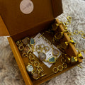 Gemstone Bracelet - Raw Natural Trio Stone Brass Goldplated Adjustable Size (Pack of 7)