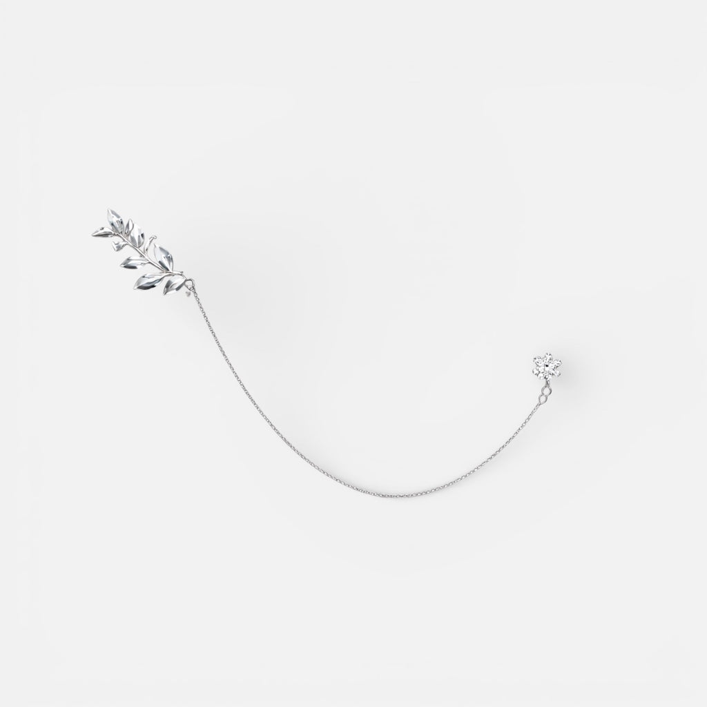 Vanya Nose Chain Ear Cuff - Silver Plated | Symbolising Strength