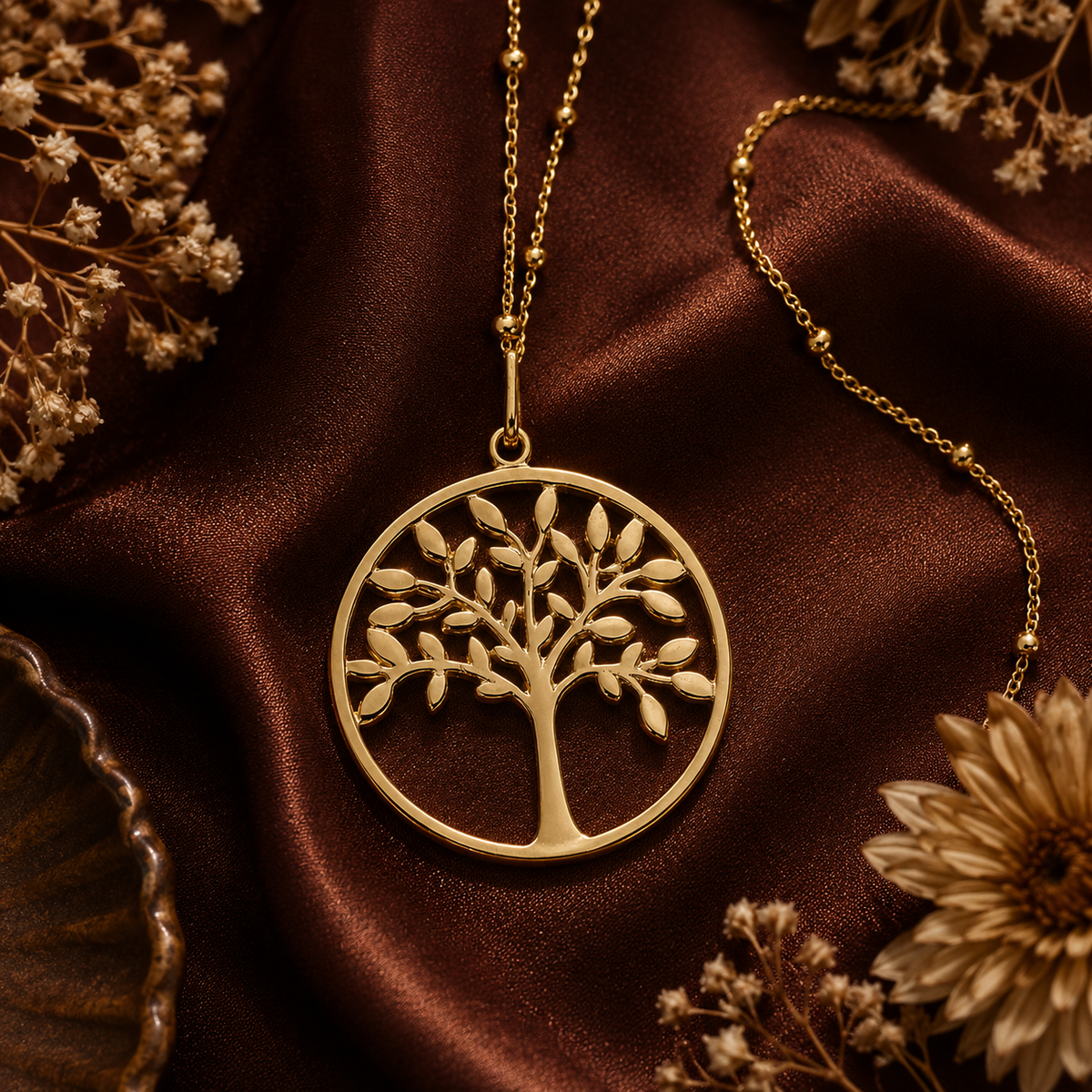 Celestial Code Pendant 08 - Brass Gold Plated | Tree of Life A Symbol of Growth