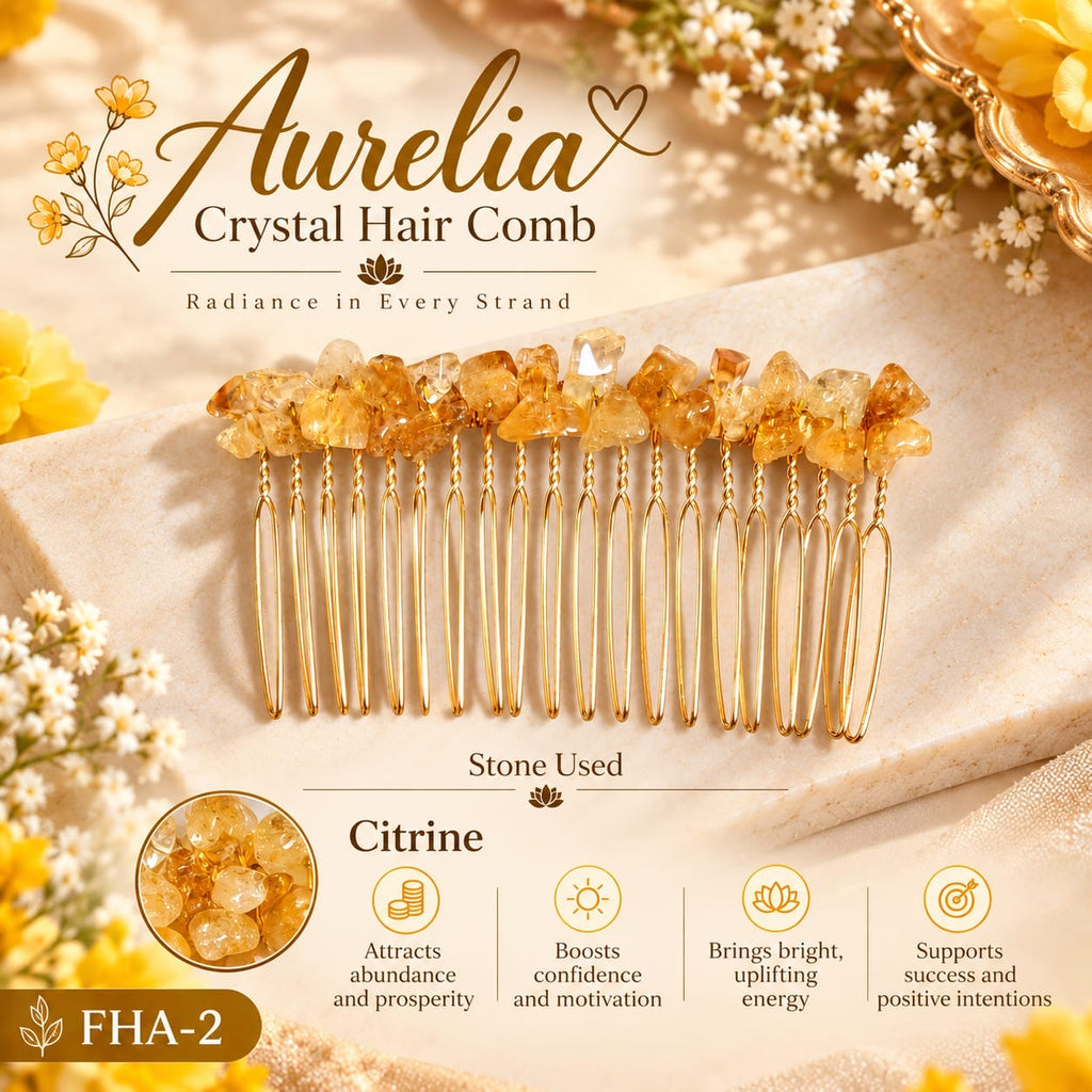 Citrine Crystal Comb - Natural Stones | Aurelia