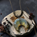 Angel Aura Pendant - Crescent Moon Carved  | Pureza