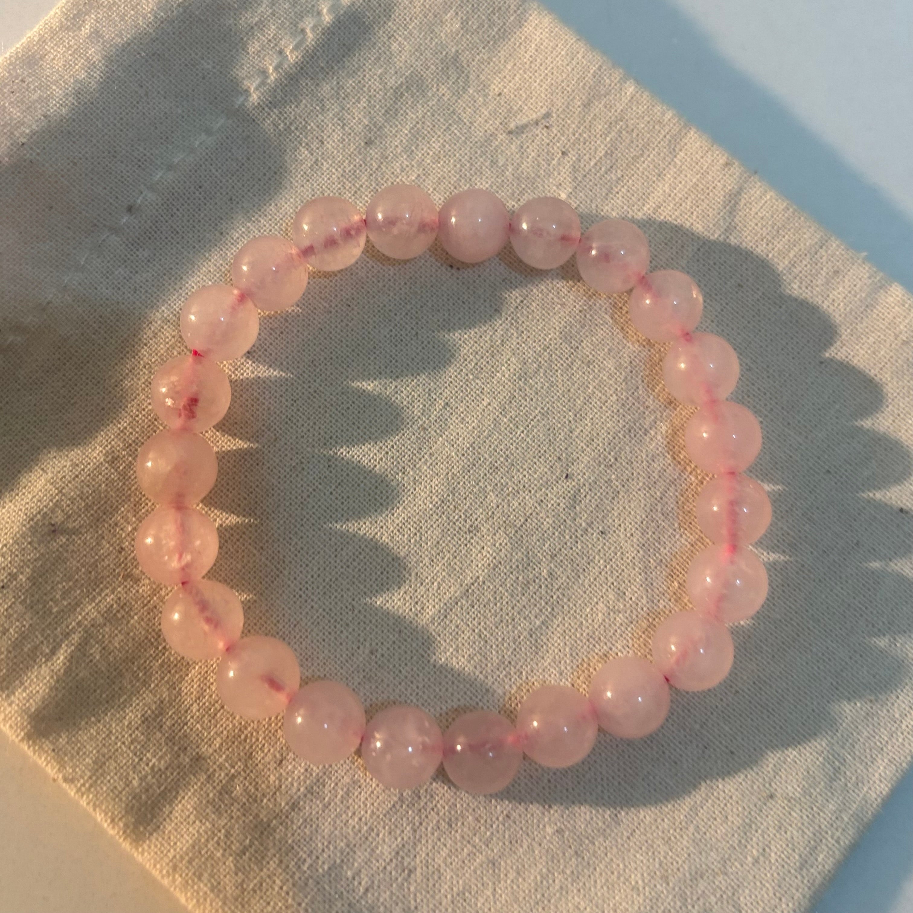 Rose Quartz Crystal Bracelet - Original Round | Traditionally Known as the Stone of Love & Inner Peace