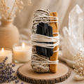 Sage + Black tourmaline Stone
+ Palosanto Smudge Bundle