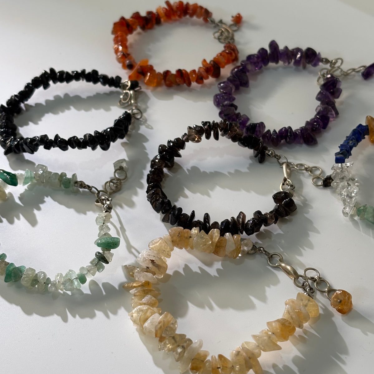 Assorted Crystals Bracelets - Chips Natural Stone Adjustable | Destino