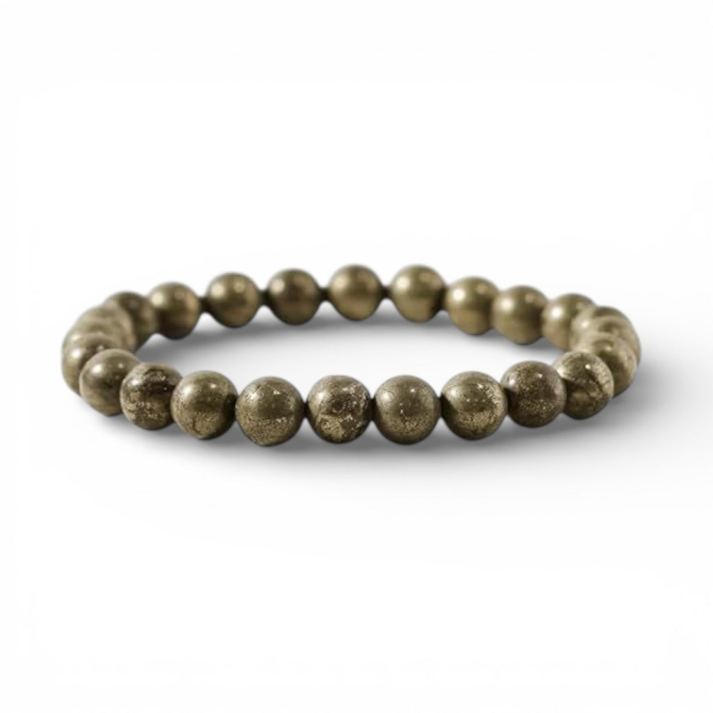 Pyrite Crystal Bracelet - Original Round | Traditionally Known as a Stone of Abundance & Prosperity