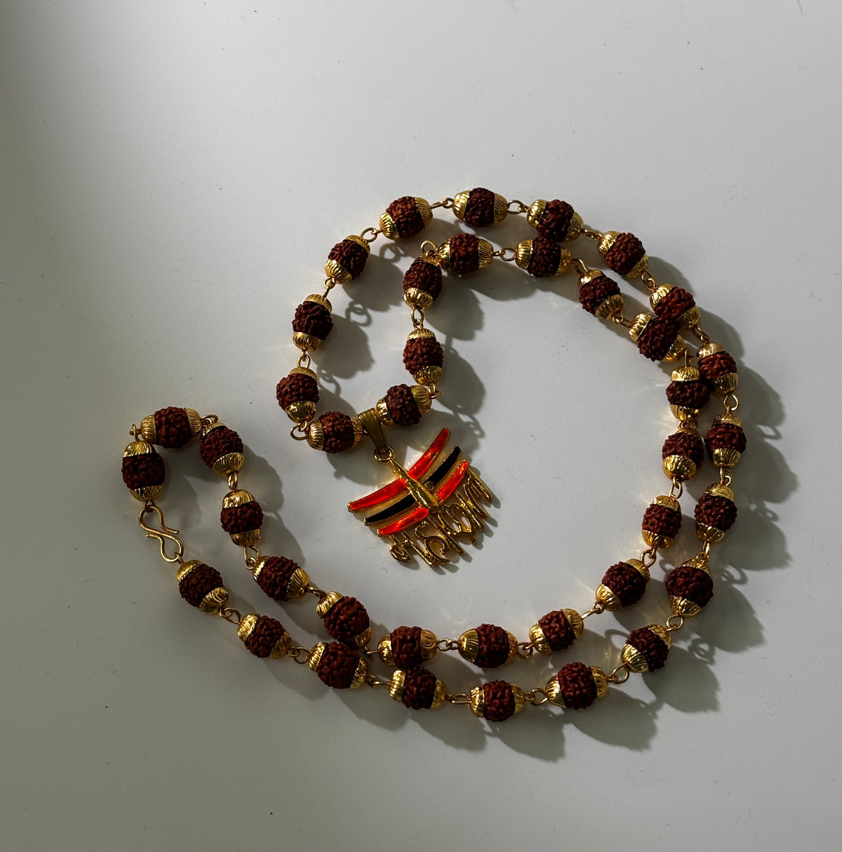 Rudraksha Mala - 5 Mukhi Rudraksh Seed With Mahakaal Pendant |
