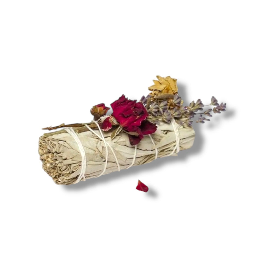 Sacred California White Sage Floral Wand | Believed to Support Energy Cleansing, Peace & Spiritual Clarity