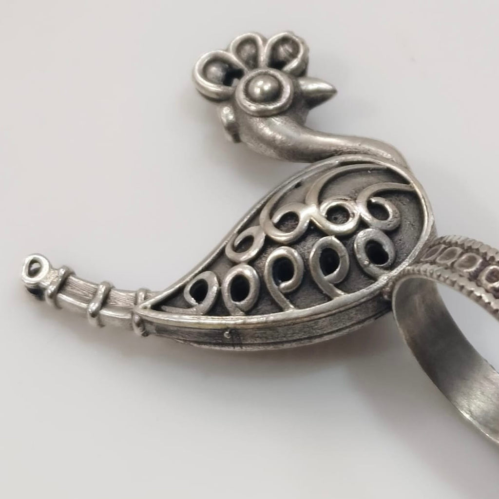 Ananda Mayur Ring - Silver Plated Adjustable