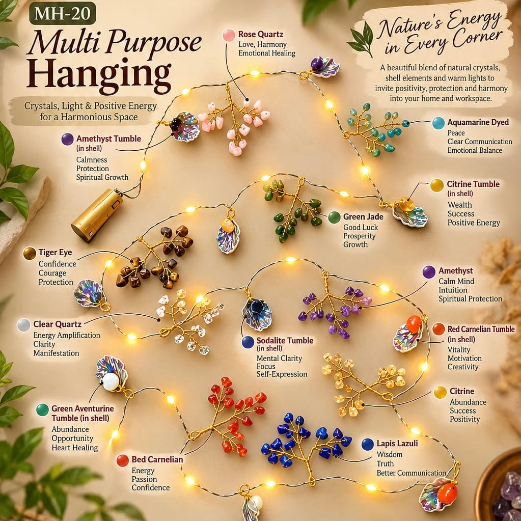 Multipurpose Door Hanging - Natural Multi Crystals