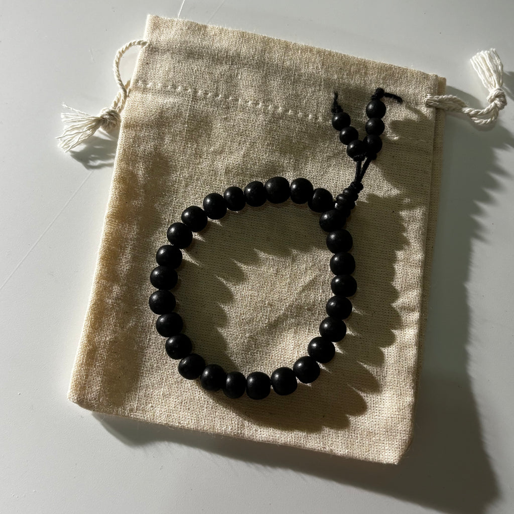 Karungali Bracelet - Natural Ebony Wood Adjustable 8mm | Ébano II