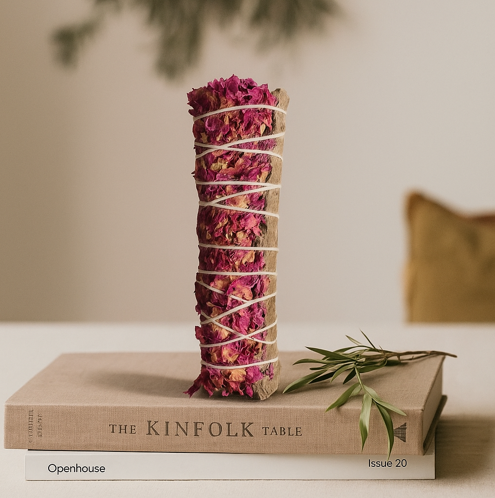 Cinnamon & Rose Sage Smudge Stick | Believed to Support Love, Warmth & Positive Energy