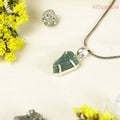 Green Aventurine Pendant -  Raw Natural Stone Silver Plated | Emblem of Luck