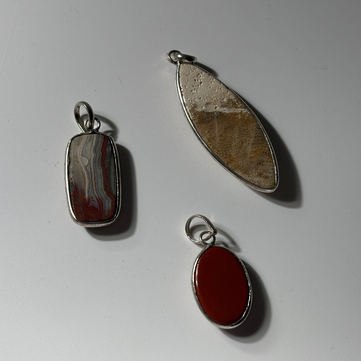 Crystals Pendant Combo 03 - Rare Natural Stones Silver Plated (3 pcs)