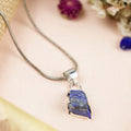 Lapis Lazuli Pendant - Raw Natural Stone Silver Plated | Emblem of Wisdom