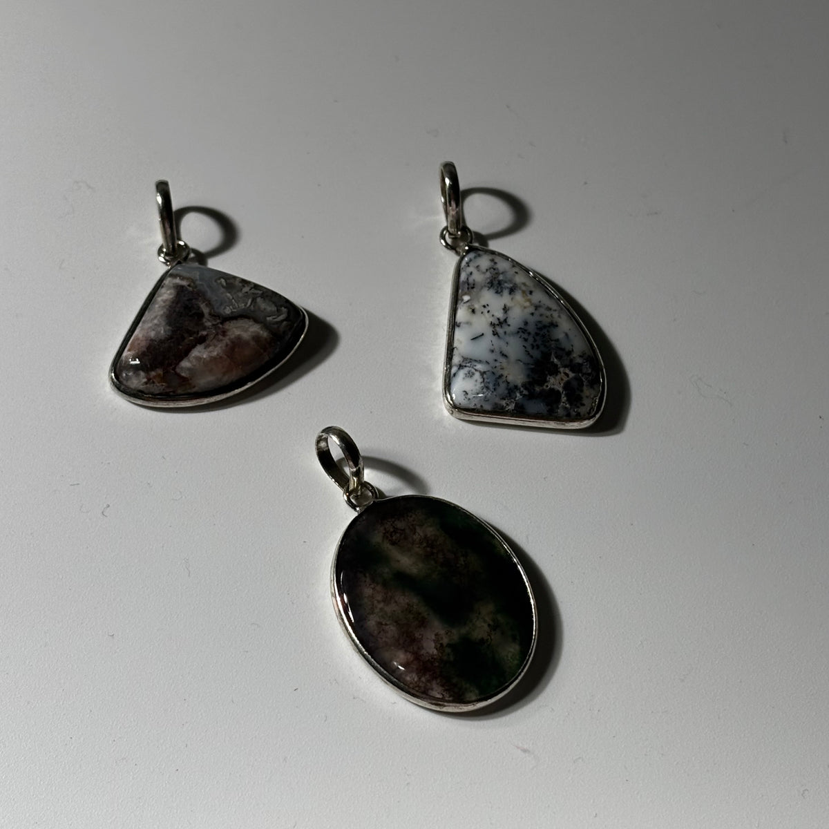 Crystals Pendant Combo 04 - Rare Natural Stones Silver Plated (3 pcs)