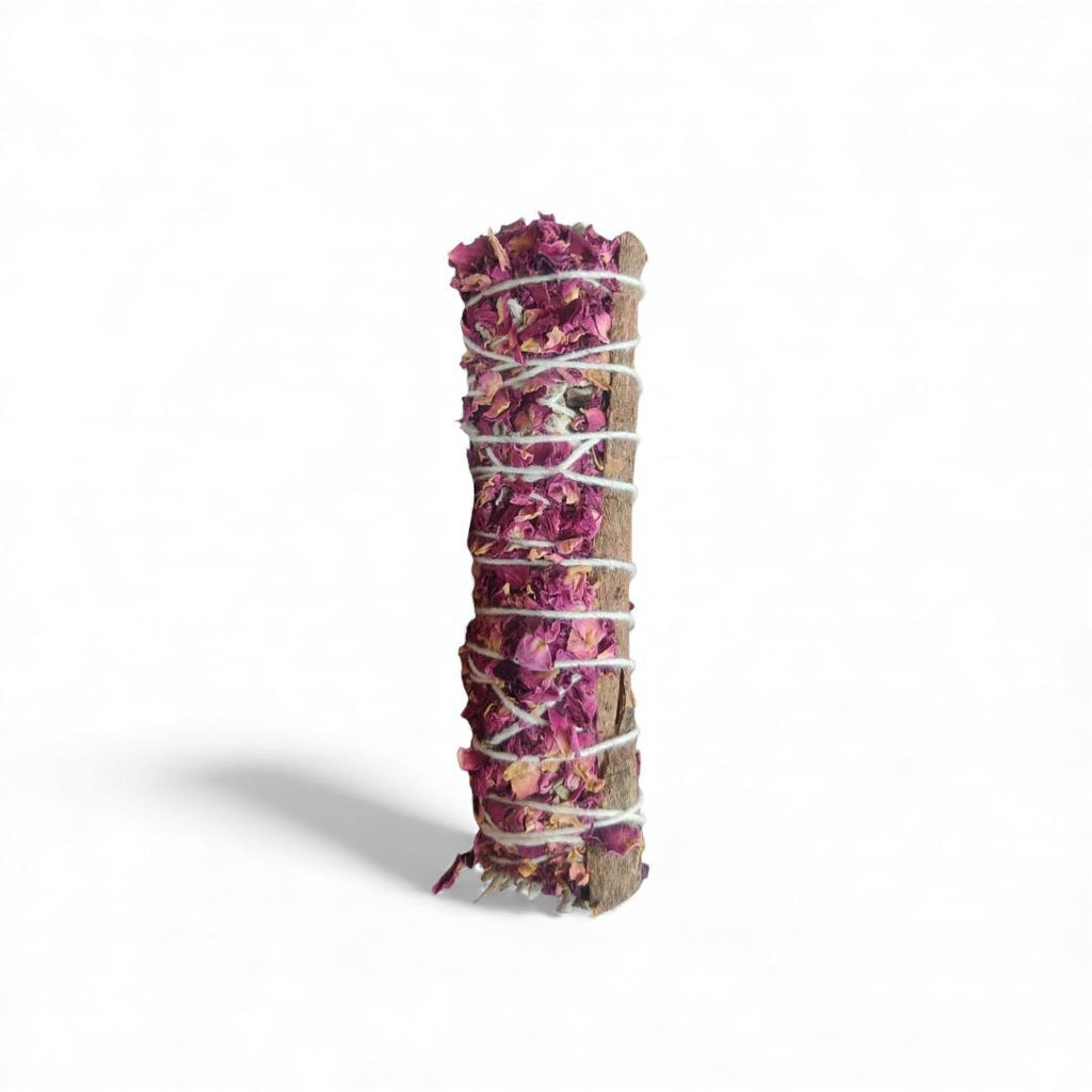 Cinnamon & Rose Sage Smudge Stick | Believed to Support Love, Warmth & Positive Energy