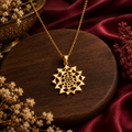 Sacred Code Pendant 11 - Brass Gold Plated | Shree Yantra A Symbol of Cosmic Balance