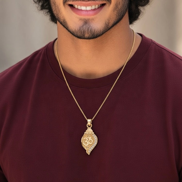 Om Pendant - Shankh Gold Plated Daily Wear | Cotidiano II
