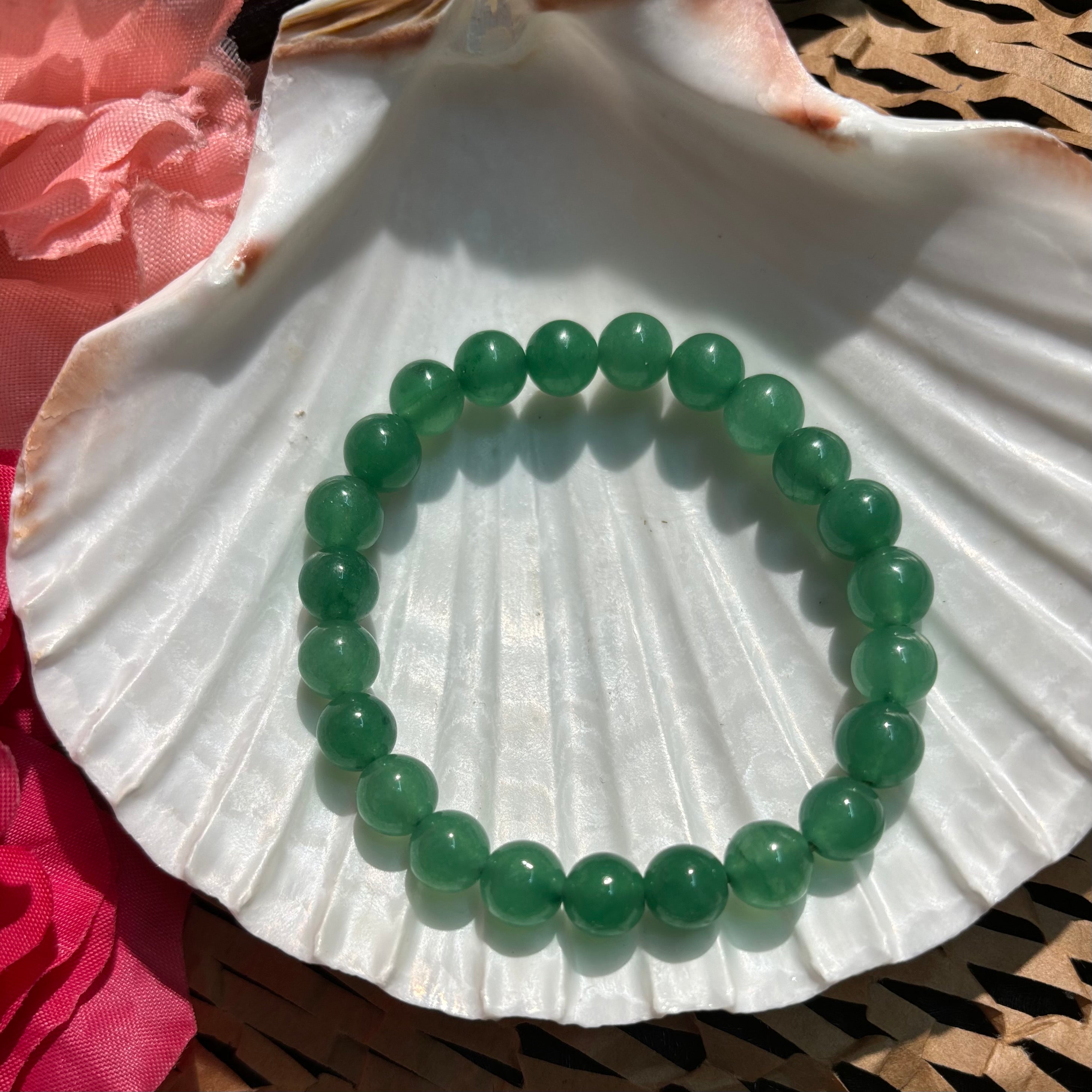 Green Aventurine Crystal Bracelet - Round | Traditionally Known as the Stone of Success, Luck & Opportunity
