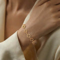 Yoga Seven Chakra Symbols Charm Bracelet - Adjustable Gold Plated