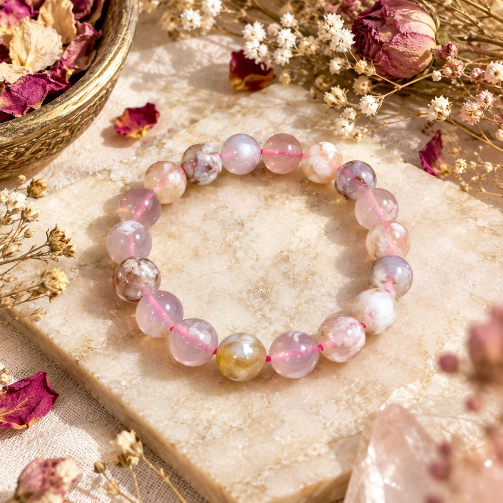 Flower Agate Bracelet - Original Round | Tesoro