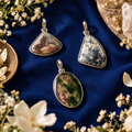 Crystals Pendant Combo 04 - Rare Natural Stones Silver Plated (3 pcs)