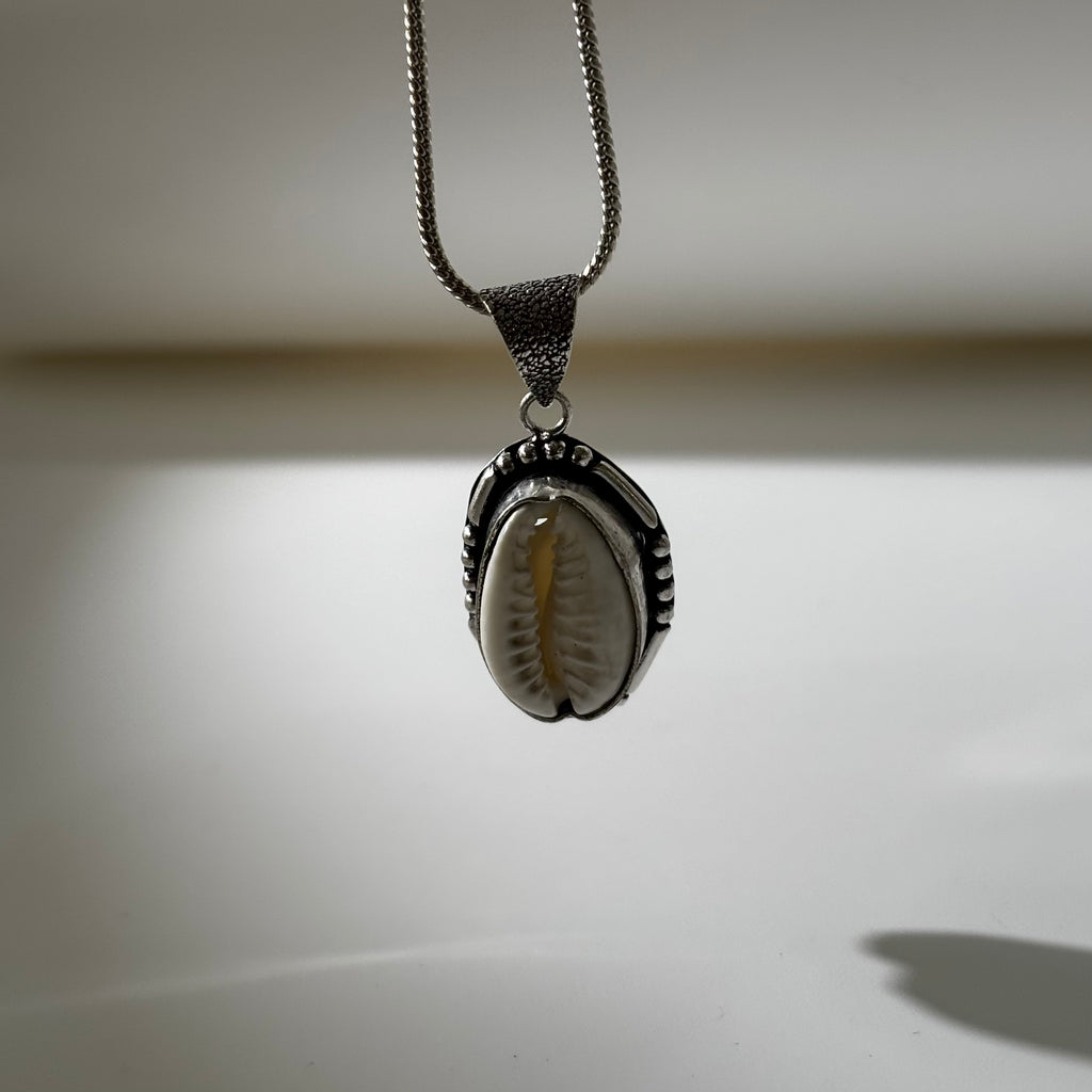Kauri Shell Pendant - Natural Cowrie Cowry Oxidised | Mar II