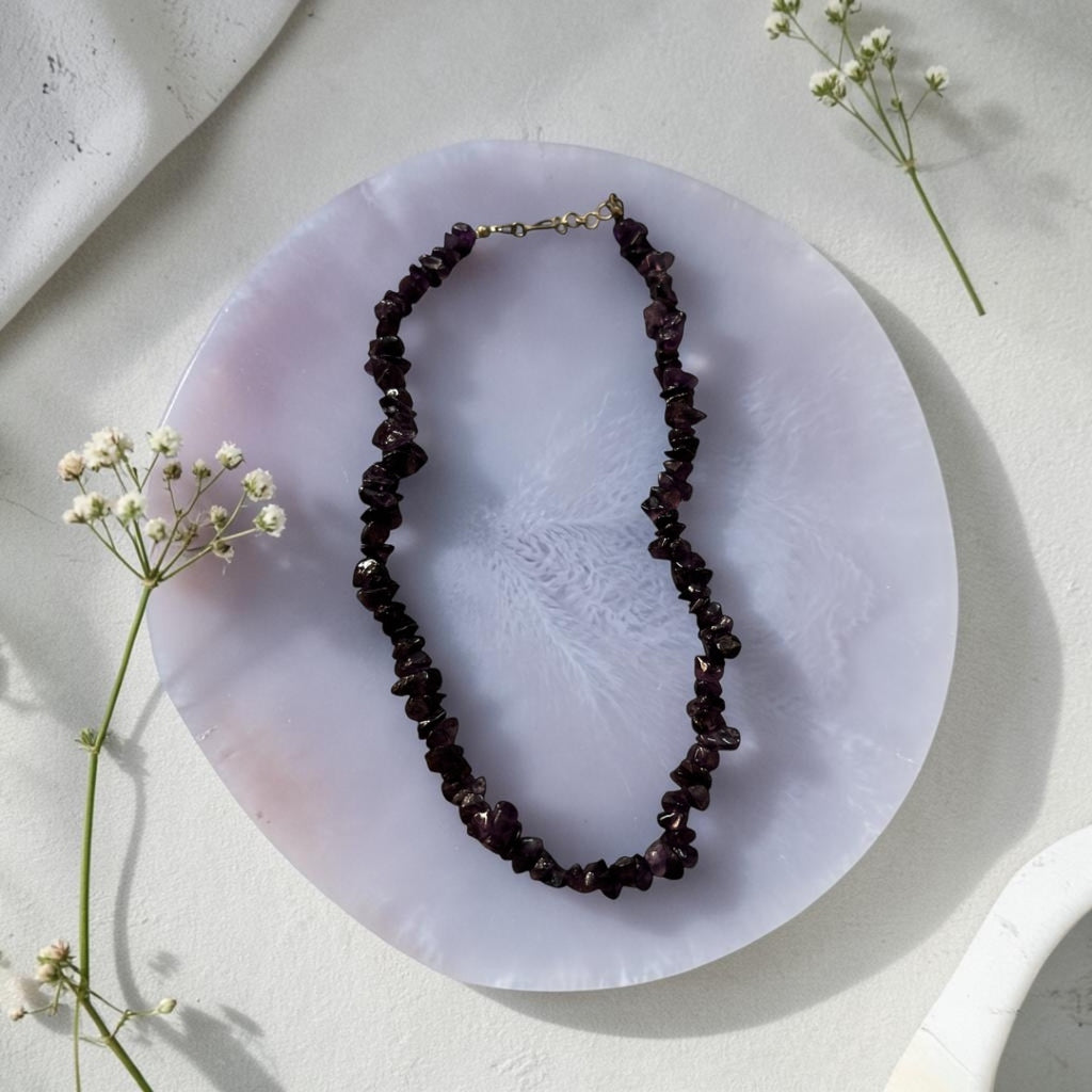 Amethyst Necklace - Natural Minimal Stones | Belleza