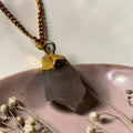 Rose Quartz Pendant - Raw Natural Stone Golden | Joya