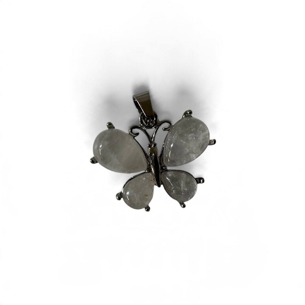 Clear Quartz Pendant - Butterfly Natural Stone Anti tarnish | New Beginnings
