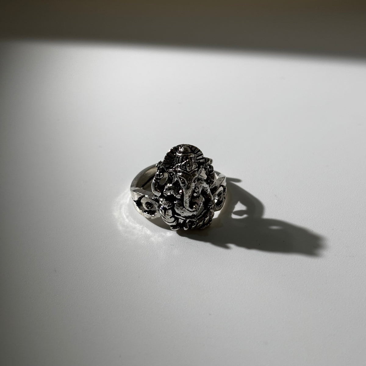 Lord Ganesha Ring - Ganpati Ji Carved Oxidised Adjustable | Sagrado