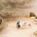 Moonstone Ring - Raw Natural Stone Adjustable Silver Plated | Reminder of New Beginings