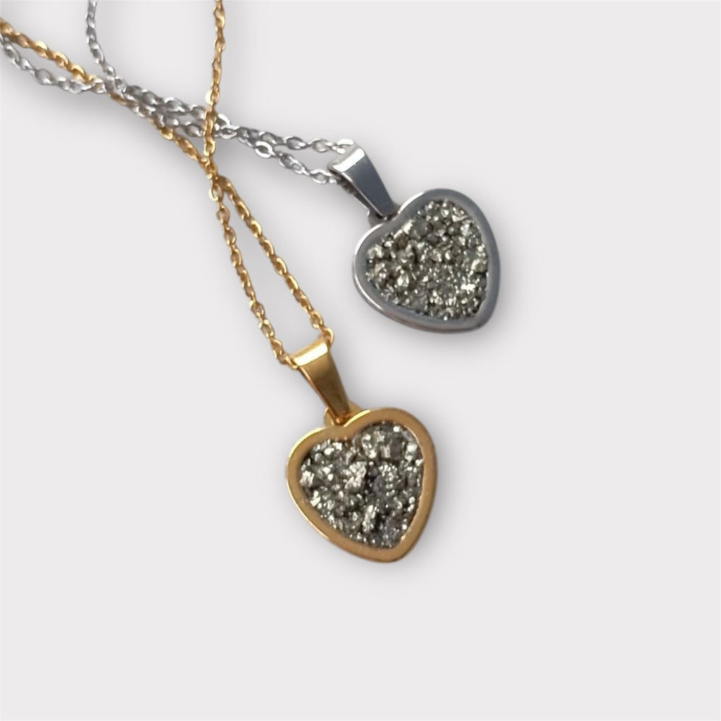Pyrite Heart Pendant - Raw Natural | Reminder of Strength & Abundance