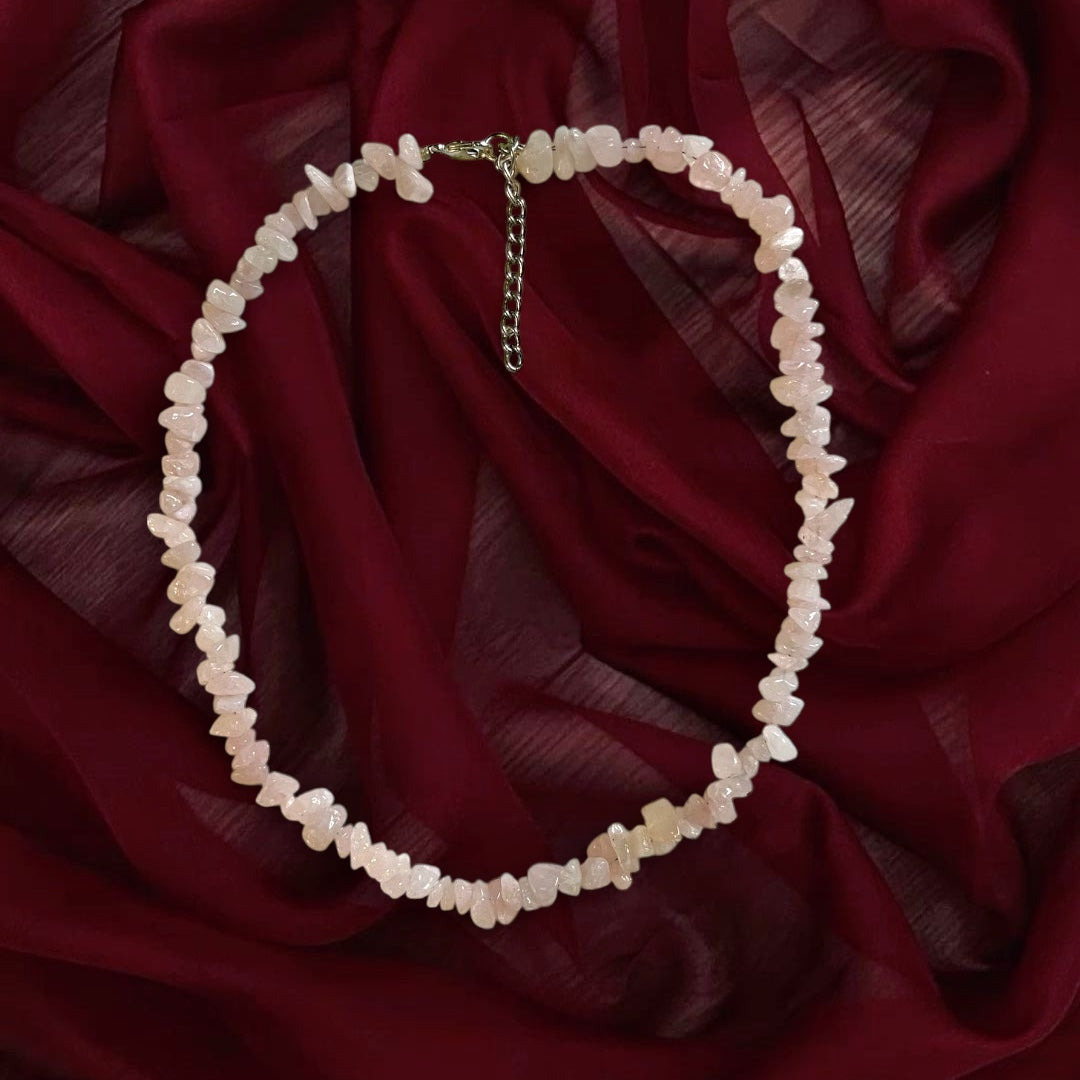 Rose Quartz Necklace – Natural Chip Stones | Reminder of Love & Compassion