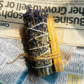 Lavender White California Sage Smudge Stick with Palo Santo Holy Wood | Believed to Purify Energy, Calm the Mind & Invite Peaceful Vibrations