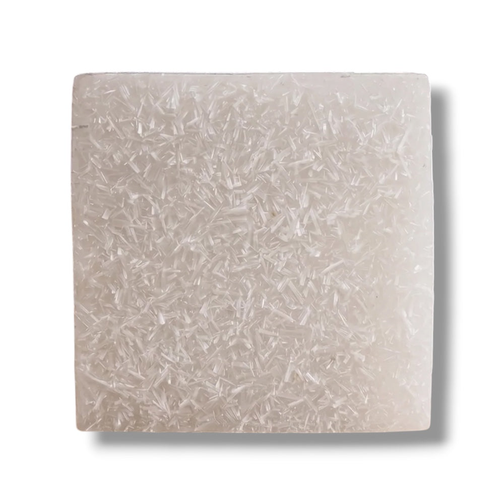 Selenite Plate - Square Raw Selenite Orgonite Crystal Charging Plate