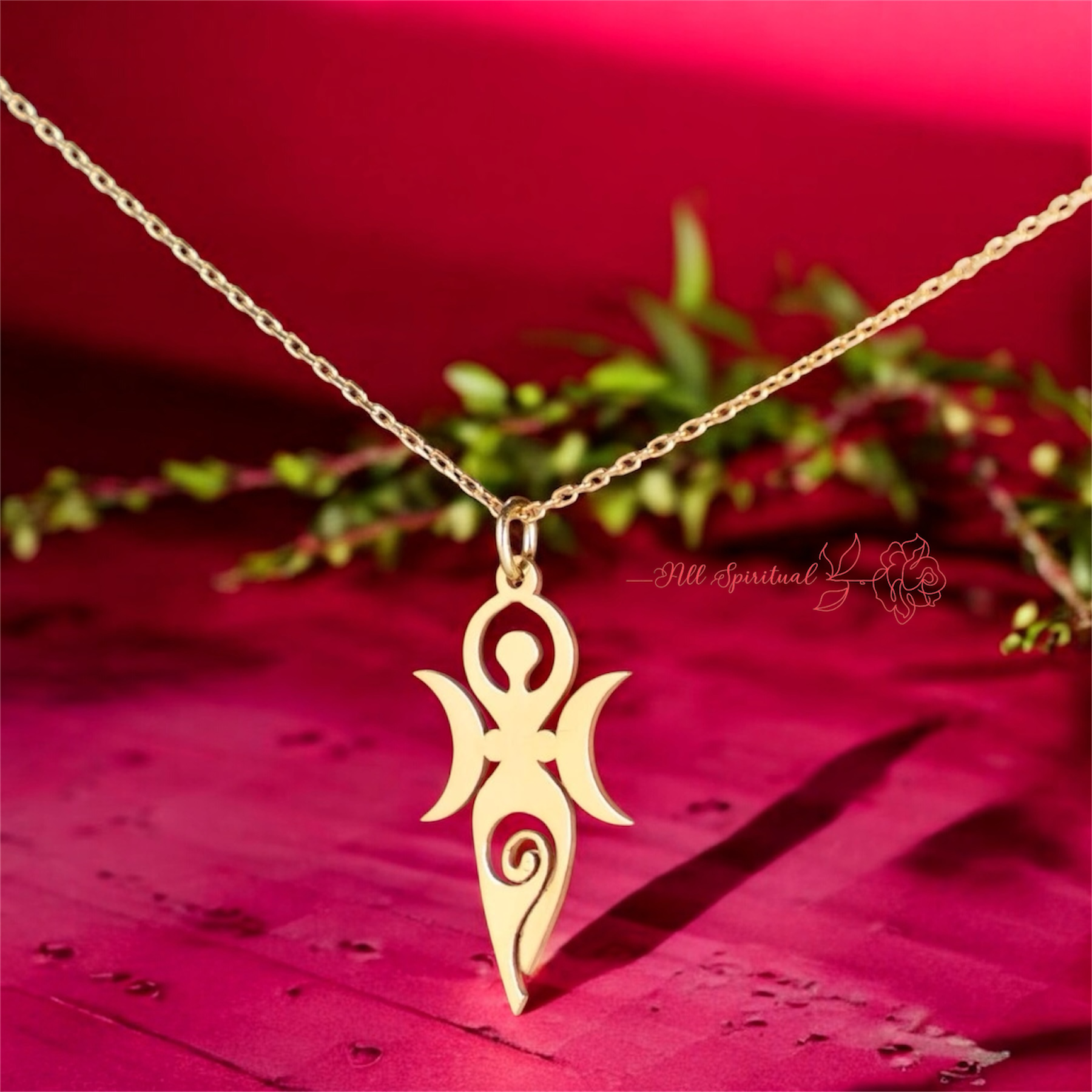 Mother Earth Goddess Pendant - 18k Gold Plated