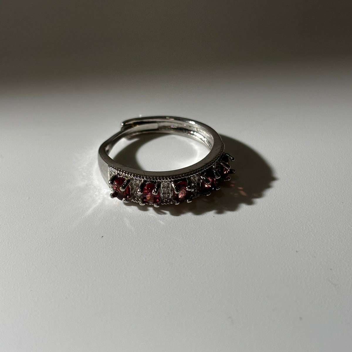 Garnet Ring - Natural Stone & Ad Adjustable Anti tarnish | Power
