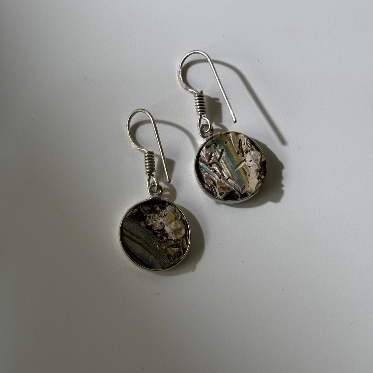 Abalone Shell Earings - Natural Sea Shell Silver Plated | Abulón IV