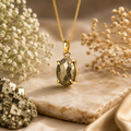 Pyrite Pendant – Faceted Natural Stone Gold Plated | Serena