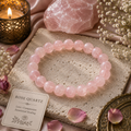 Rose Quartz Crystal Bracelet - Original Round | Traditionally Known as the Stone of Love & Inner Peace