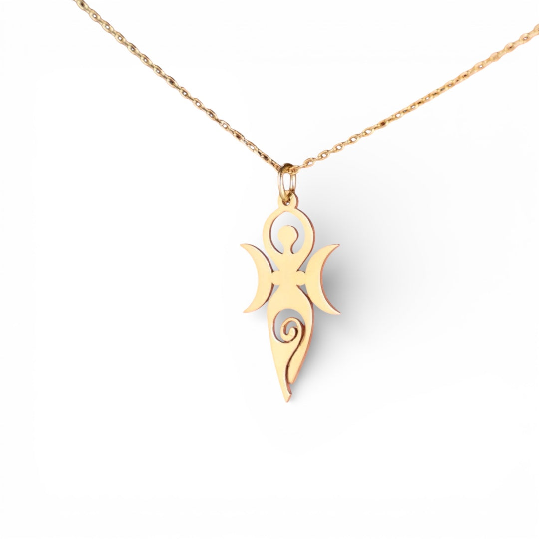 Mother Earth Goddess Pendant - 18k Gold Plated