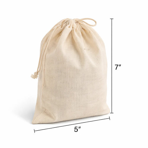 Branding Code Cotton Drawstring Bag 03 | 5x7 Inch 150GSM (100 piece)