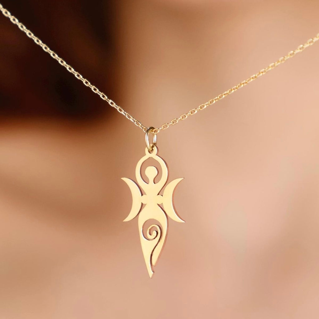 Mother Earth Goddess Pendant - 18k Gold Plated