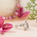 Rose Quartz Ring – Raw Natural Stone Adjustable Silver Plated | Reminder of Love & Peace