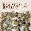 Crystals Ring - Raw Natural Stone Adjustable | Mix Exclusive Gold Plated Elara
